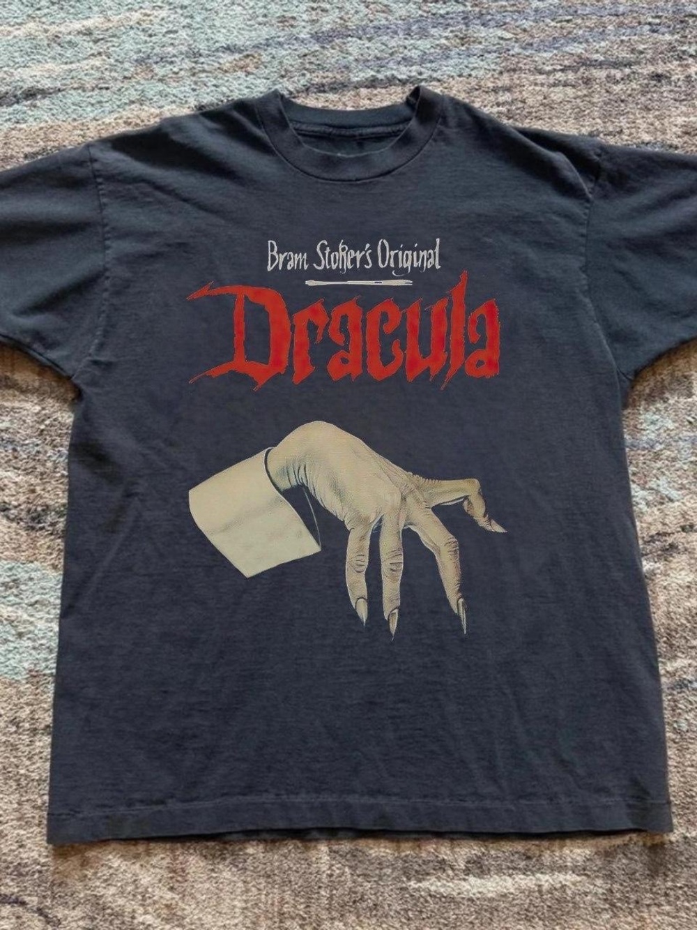 Gildan Black Dracula Graphic Tee with Red Logo
